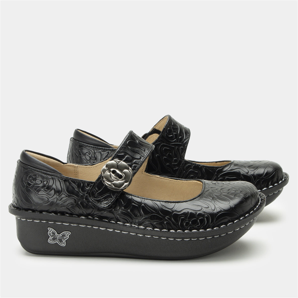 Alegria Paloma Black Embossed Rose