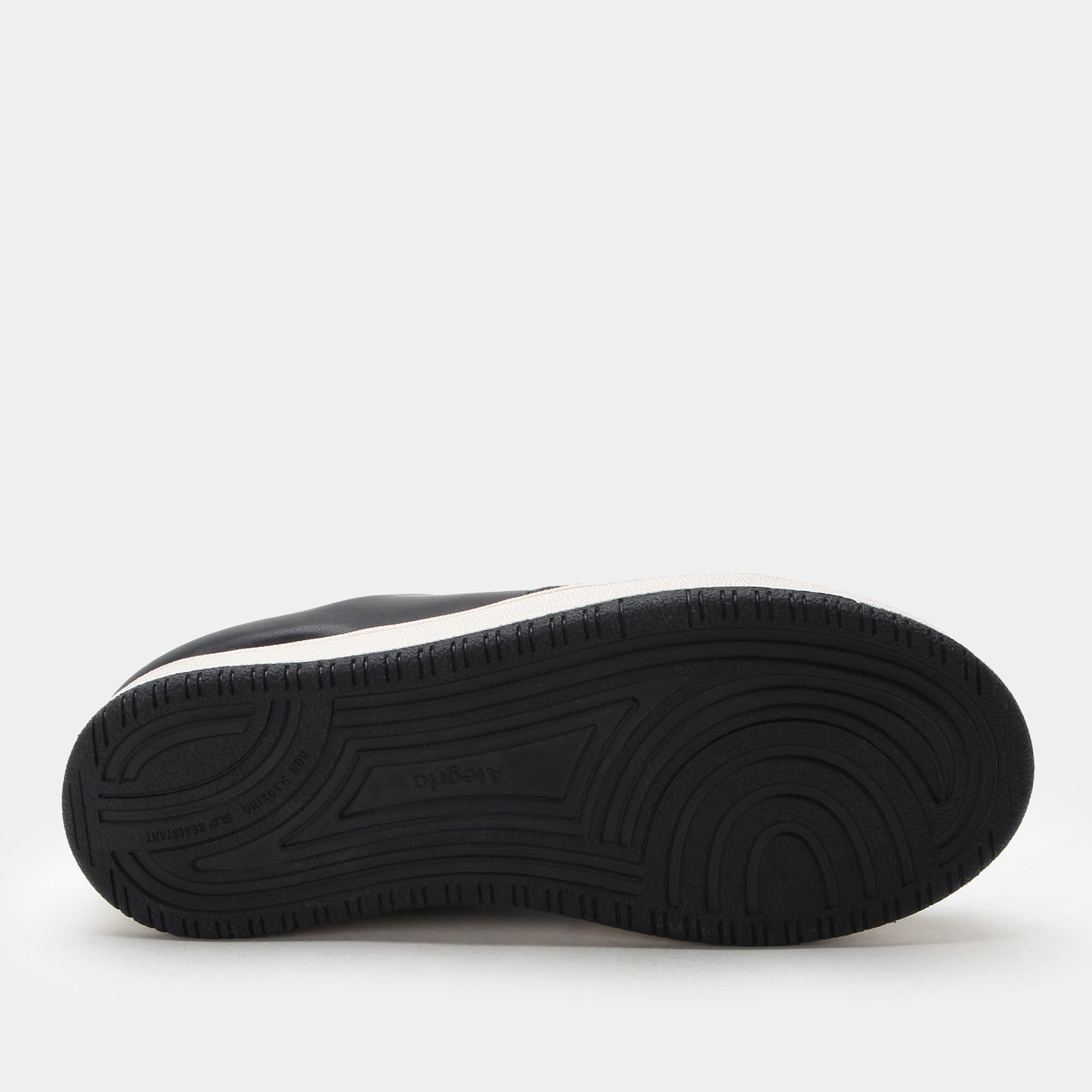 Black sneaker sole on a white background