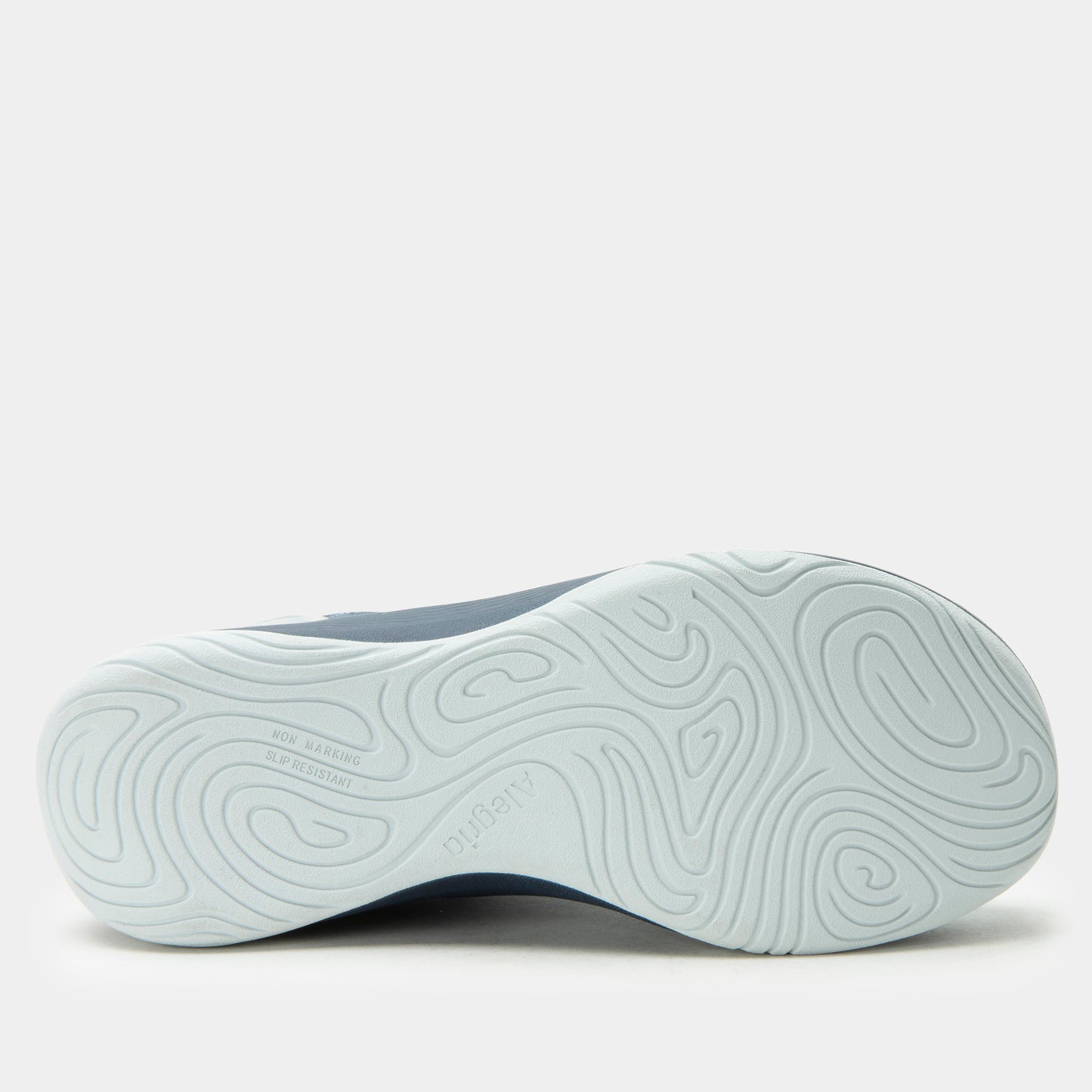White shoe sole with wavy pattern on a white background