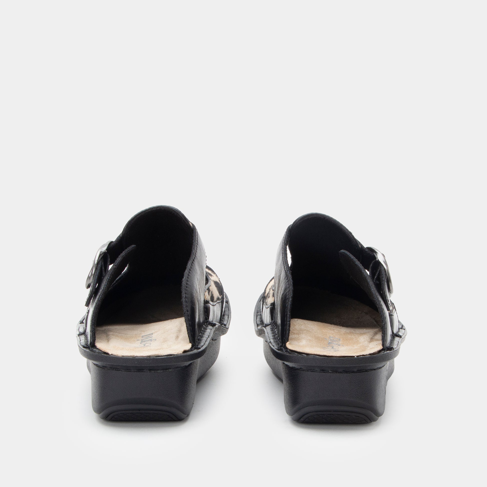 Black shoes on a white background