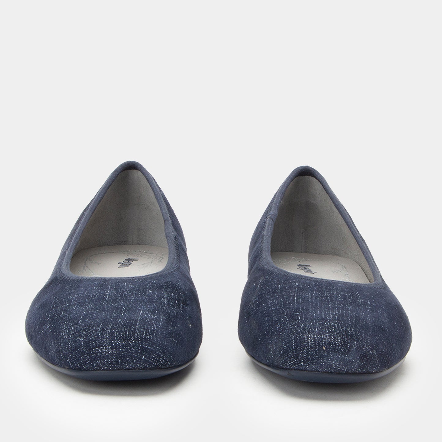 Pair of blue shoes on a white background