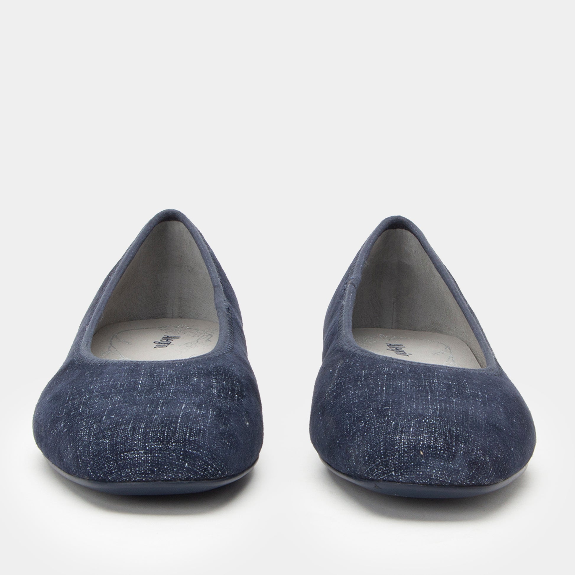 Pair of blue shoes on a white background