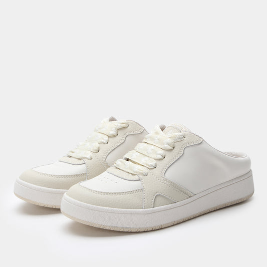 White sneakers on a light gray background