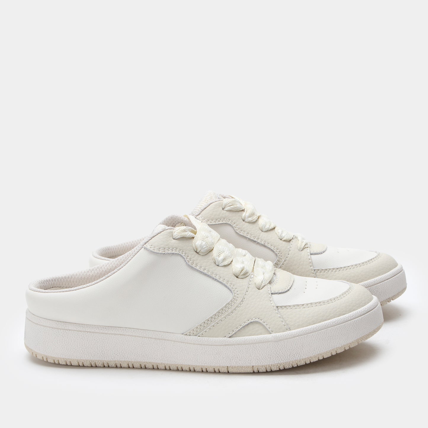 White sneakers on a white background