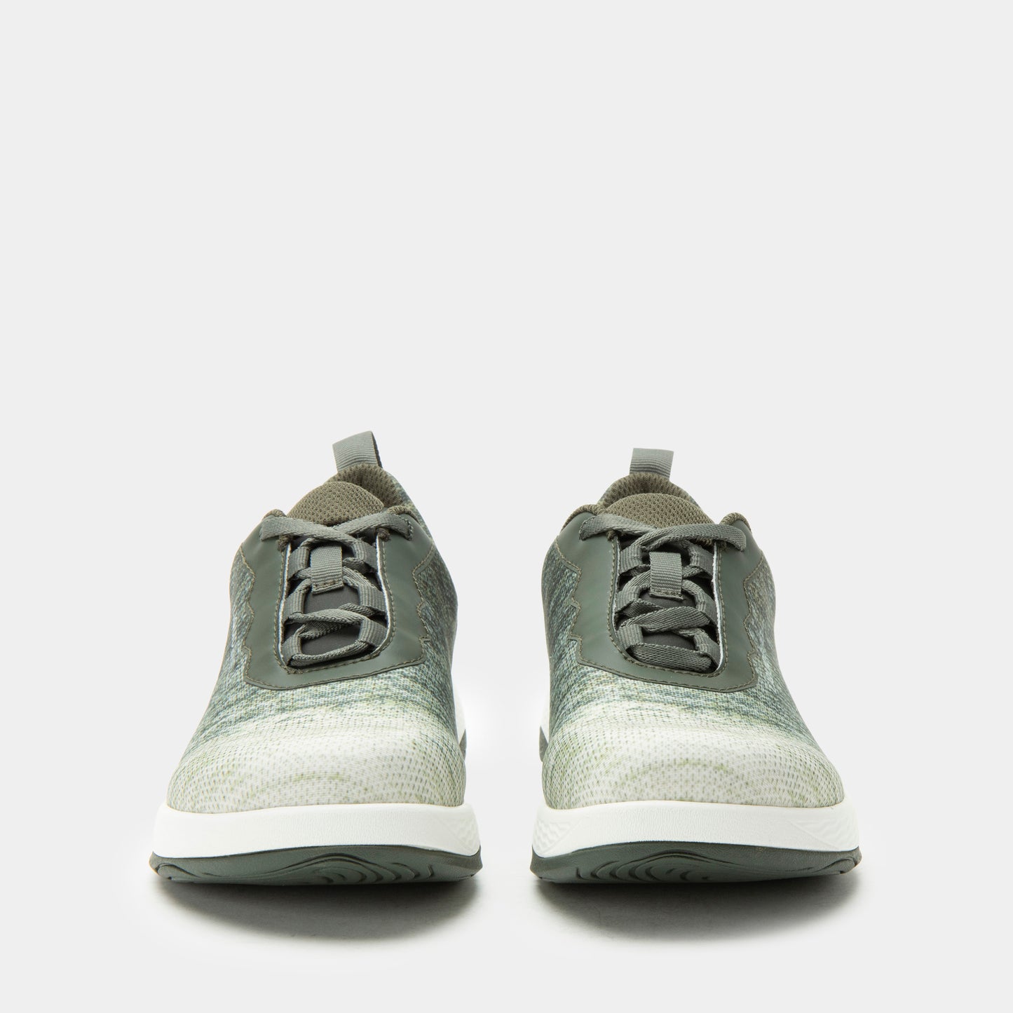 Pair of gray sneakers on a white background
