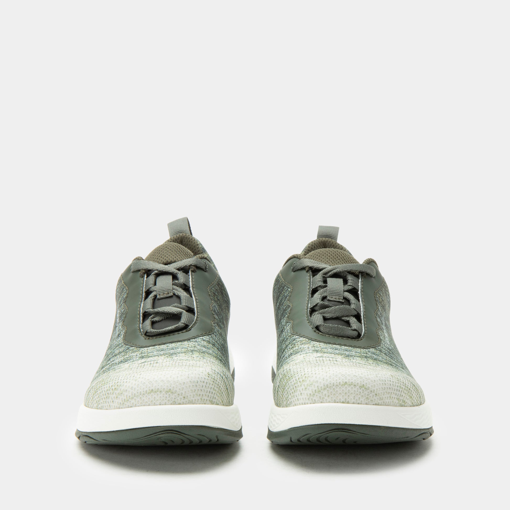 Pair of gray sneakers on a white background