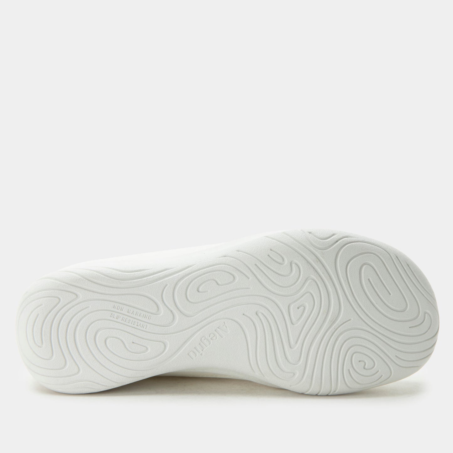 White shoe sole with wavy pattern on a white background