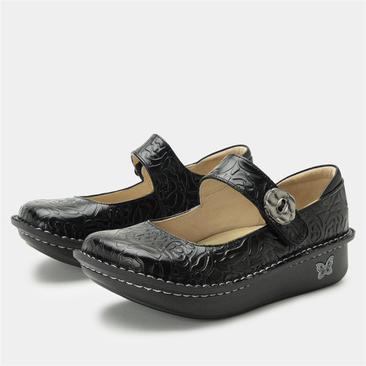 Alegria Paloma Black Embossed Rose