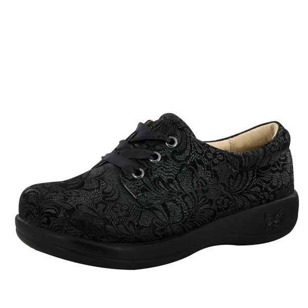 Alegria Shoes - Kimi PRO Black Leaf Lace-up Shoe