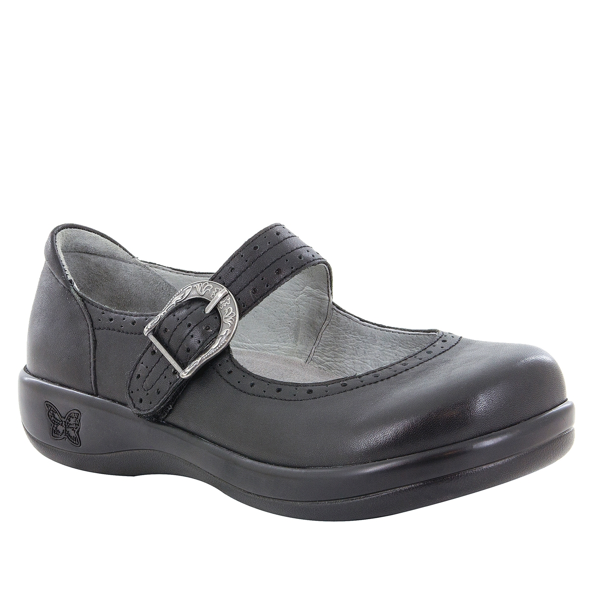 Alegria Alegria Shoes Womens 38 Kourtney Nappa Mary Jane Comfort KOU-601 Black Leather 